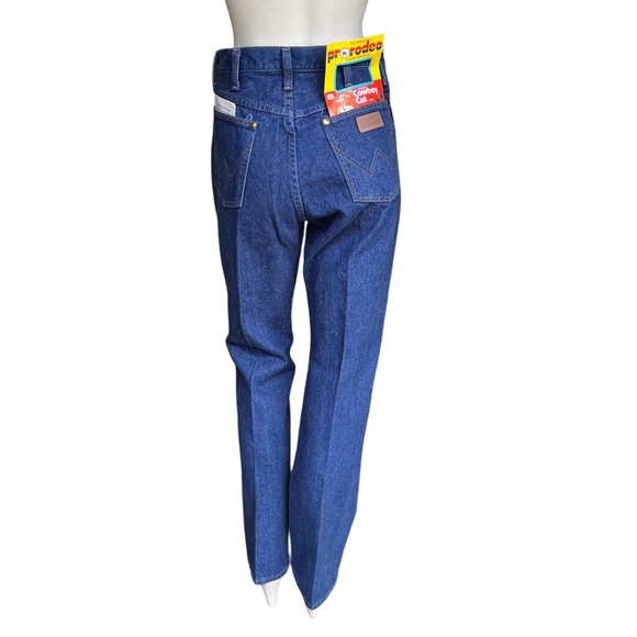Vintage 90's Deadstock Wranglers Dark Wash Cowboy Cut Straight Leg Jeans 11x32 - Picture 5 of 9